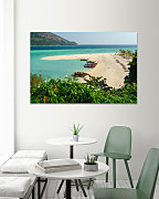 Obraz rybárske člny na pláži